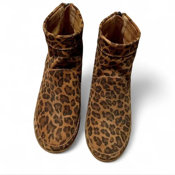 Shoe The Bear x Anthropologie Emmy Lou Wedge Boots in Brown Leopard Print - Picture 2 of 6
